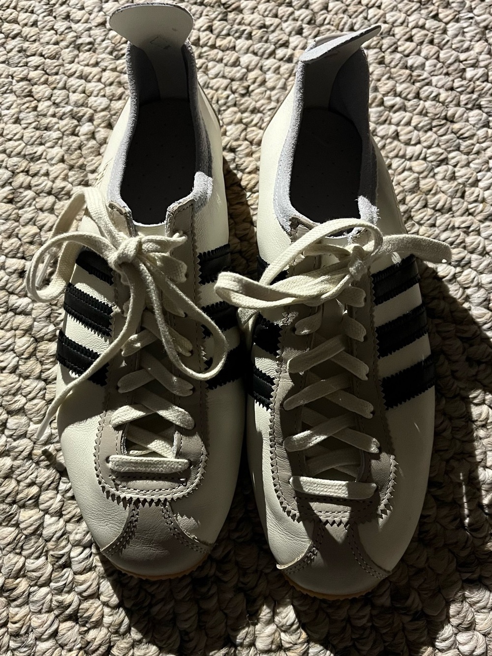 adidas Cream and Black Women's Lace-Up Sneakers